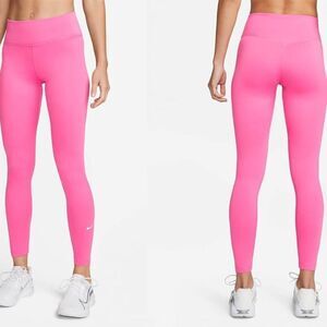Nike Therma Fit One High Waisted Leggings Bright Pink Size XL